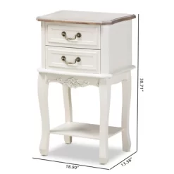 Amalie 2 Drawer Wood Nightstand White/Oak - Baxton Studio -Online Furniture Store GUEST 8775acbe bd05 4228 bc53 42c5936d98a5