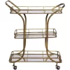 Uttermost Stassi 33" Wide Antiqued Gold Serving Bar Cart
