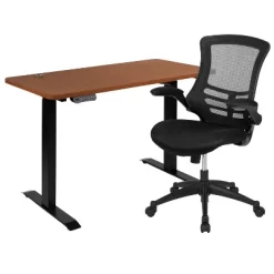 Flash Furniture 48"W X 24"D Electric Height Adjustable Standing Desk With Mesh Swivel Ergonomic Task Office Chair -Online Furniture Store GUEST 898ef723 af00 4e09 91ff a48a56a8c6e4