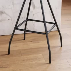 Dominique Upholstered Counter Height Barstool Distressed Dark Brown/Matte Black - Nathan James -Online Furniture Store GUEST 89cf7bc7 4216 4b9c a84f cdaf05189479