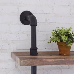 Modern Industrial 6-Tier Iron Pipe Wall Mount Ladder Shelf Distressed Wood - Danya B. -Online Furniture Store GUEST 89e1343f dc4e 47ec ae73 749041b07608