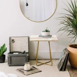 Marta Barragan Camarasa Marbling Mountains Side Table Gold - Deny Designs -Online Furniture Store GUEST 8a223b24 ee6f 4c2b ae65 e54eefe97a6c