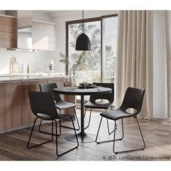 Set Of 2 Robbi Steel/Faux Leather Dining Chairs - LumiSource -Online Furniture Store GUEST 8a7dcfde 3bd8 4b85 adf8 625da88ffa77