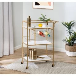 Honey-Can-Do 3 Tier Bar Cart Gold/White -Online Furniture Store GUEST 8c732ef9 902a 4a23 b5d0 43287a20afbd