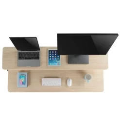 Tranzendesk Standing Desk With Clamp-On Shelf - 55" Sit To Stand Workstation With 55” Monitor Stand – Maple - Stand Steady -Online Furniture Store GUEST 8c8c5a62 9ff6 4d35 861c e5c9f3e98f4b