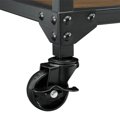 Kane Multifunction Cart Rustic Antique Oak/Black - Dorel Living 4 Kane Multifunction Cart Rustic Antique Oak/Black - Dorel Living - Image 4