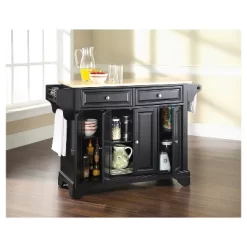 LaFayette Natural Wood Top Kitchen Island - Black - Crosley -Online Furniture Store GUEST 8f25656a 1350 4e63 b1da e8b641b741fb