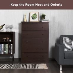 Costway 5 Drawer Dresser Functional Storage Organizer Closet 13 Costway 5 Drawer Dresser Functional Storage Organizer Closet -Online Furniture Store GUEST 8ff555cc 726b 485e abf2 d8f774f01c58