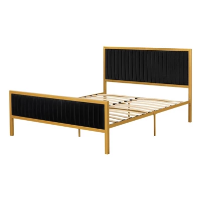 Queen Flam Upholstered Metal Bed - South Shore 13 Queen Flam Upholstered Metal Bed - South Shore - Image 13