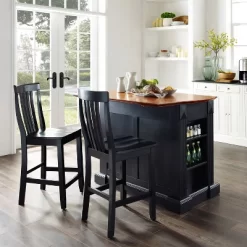 Coventry Drop Leaf Top Kitchen Island With School House Stools Black - Crosley 12 Coventry Drop Leaf Top Kitchen Island With School House Stools Black - Crosley -Online Furniture Store GUEST 912690b1 fe50 44dd a8e2 730aa6d85c2b