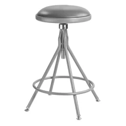 24"-30" Height Adjustable Heavy Duty Vinyl Padded Swivel Steel Accent Barstool Gray - Hampden Furnishings