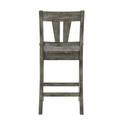 2pc Grayson Counter Height Barstool And Side Chair Set With Wooden Seats Gray - Picket House Furnishings 4 2pc Grayson Counter Height Barstool And Side Chair Set With Wooden Seats Gray - Picket House Furnishings - Image 4