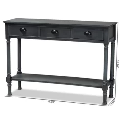 Garvey Wood 3 Drawer Entryway Console Table - Baxton Studio -Online Furniture Store GUEST 91f49f07 c651 434d a4f3 813309534f2b