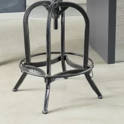 Farmdale Industrial Adjustable Swivel Barstool Natural Antique Black – Christopher Knight Home