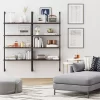 73" Wood Ladder Bookshelf With Storage - Nathan James
