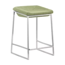 24" Set Of 2 Contemporary Sleek Modern Counter Height Barstools Green - ZM Home