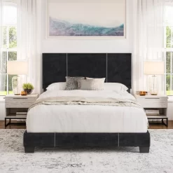 Queen Lucena Velvet Upholstered Bed Frame Black - Boyd Sleep Eco Dream -Online Furniture Store GUEST 93e77cc0 b5da 44e1 9d5c 4b9d3fe52381