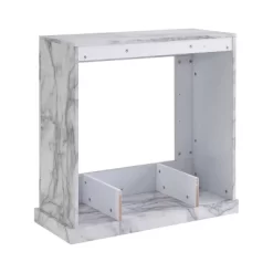Dridun Faux Marble Fireplace White/Gray - Aiden Lane -Online Furniture Store GUEST 94a14bb9 618d 4a4b 9482 208c9d0f127b