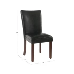 Set Of 2 Parsons Dining Chair Faux Leather - Homepop
