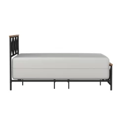 Queen Ashford Metal Bed With Wood Accent Textured Black Oak Finished Wood - Hillsdale Furniture -Online Furniture Store GUEST 977fc697 f475 4b15 b7db b566cfe06b14