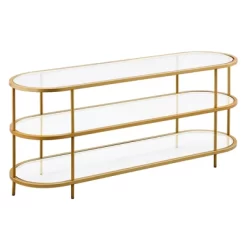 Brass Finish Oval TV Stand - Henn&Hart