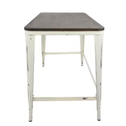 Lumisource Pia Industrial Desk Vintage Cream