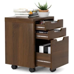 Costway 3 Drawer Rolling File Cabinet W/ Wheels Vertical Printer Stand Walnut -Online Furniture Store GUEST 9978ed26 1b3f 4622 8eee 5abfee227c00