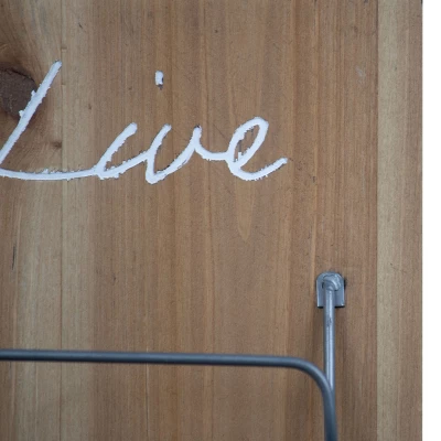Three Bottle "Live Love Wine" Wood Wall Mount Wine Rack - Foreside Home & Garden 3 Three Bottle "Live Love Wine" Wood Wall Mount Wine Rack - Foreside Home & Garden - Image 3