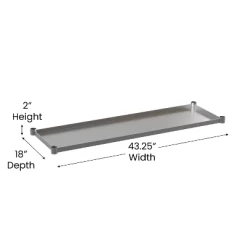 Emma And Oliver Under Shelf For Kitchen Prep And Work Tables - Adjustable Galvanized Lower Shelf For Stainless Steel Tables -Online Furniture Store GUEST 9bf0b9bc 575e 42bc 980b f5707402f3cd