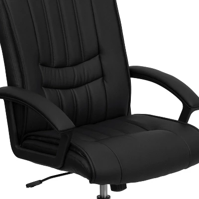 Flash Furniture Mid-Back Black LeatherSoft Swivel Manager's Office Chair With Arms 5 Flash Furniture Mid-Back Black LeatherSoft Swivel Manager's Office Chair With Arms - Image 5