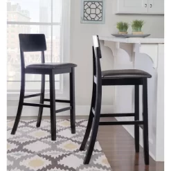 29" Torino Contemporary Barstool Hardwood/Black - Linon -Online Furniture Store GUEST 9c52ade7 d20d 4a0d a10b 9c1075030260