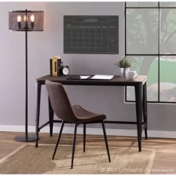 Pia Industrial Desk Black/Espresso - LumiSource