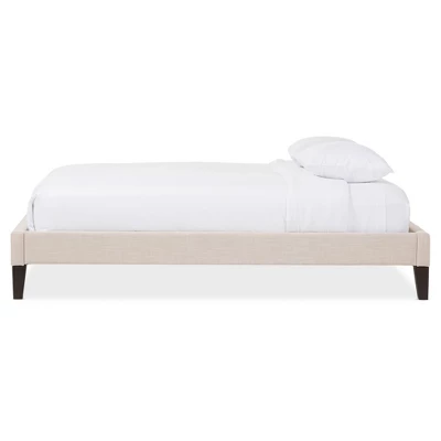 Lancashire Modern And Contemporary Linen Fabric Upholstered Bed Frame With Tapered Legs - Full - Baxton Studio 1 Lancashire Modern And Contemporary Linen Fabric Upholstered Bed Frame With Tapered Legs - Full - Baxton Studio