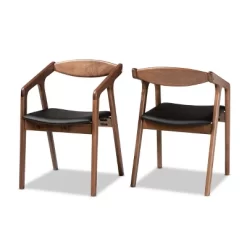 2pc Harland Faux Leather Upholstered And Wood Dining Chair Set - Baxton Studio 18 2pc Harland Faux Leather Upholstered And Wood Dining Chair Set - Baxton Studio -Online Furniture Store GUEST 9e418e24 6eb8 41d1 a000 30c9340173f6