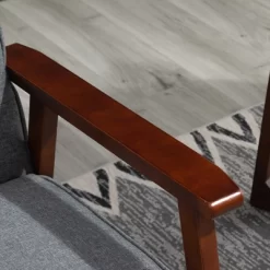 HOMCOM Modern Upholstered 2-Seat Loveseat Sofa With Linen-Touch Fabric And Rubberwood Legs, Gray -Online Furniture Store GUEST 9e806b59 c1e5 4170 8f46 8dc75056a86d