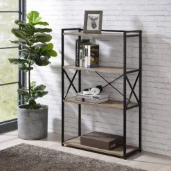 47" Corday Bookcase Gray And Black - Steve Silver Co. -Online Furniture Store GUEST 9ede44aa 2003 4c4d b028 e9e0081c7356