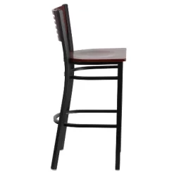 Flash Furniture Black Decorative Slat Back Metal Restaurant Barstool -Online Furniture Store GUEST 9f01d852 1e72 4446 a592 72fe49e7a8bd