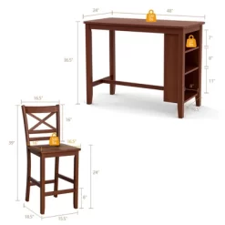 Costway 3PCS Counter Height Pub Dining Table Set W/ Storage Shelves&2 Bar Chairs -Online Furniture Store GUEST 9f1b6195 ec83 4989 9680 dff62f454a6f