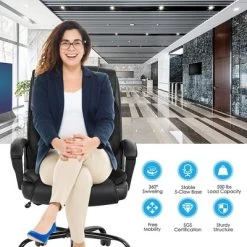 Costway Big & Tall 500lb Massage Office Chair E Xecutive PU Leather Computer Desk Chair -Online Furniture Store GUEST a1021dcf 2e69 4826 a1ab a8ab532e72cc