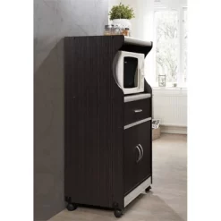 Microwave Kitchen Cart In Chocolate Gray - Hodedah -Online Furniture Store GUEST a2bcc1c5 1e05 44e8 9e7e 92e719d1a08c