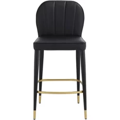 55 Downing Street Metal Bar Stool Black Gold 25" High Mid Century Modern Faux Leather Cushion With Backrest Footrest For Kitchen Counter Height Island -Online Furniture Store GUEST a2d365c8 de4d 448f 9698 30c98acfb3f7