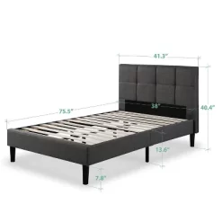 Twin Freemont Upholstered Platform Bed Black Espresso Sleep - Revolution -Online Furniture Store GUEST a3283f78 8884 4b77 9d5d 64c4cc701ae1