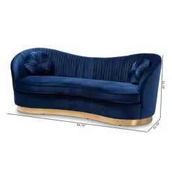 Nevena Velvet Sofa Blue - Baxton Studio -Online Furniture Store GUEST a34ab3d5 6a5e 4b1b ba48 a91c88d5b0d6