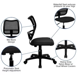 Emma And Oliver Mid-Back Mesh Swivel Task Office Chair -Online Furniture Store GUEST a3f55856 8132 4dd6 9502 6476ceeec051
