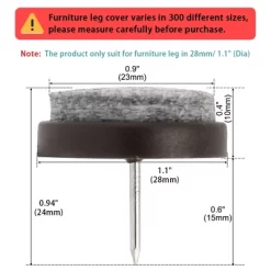Unique Bargains Nail On Felt Furniture Table Chair Leg Pads 27mm/1" Pack Of 30