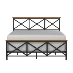 Queen Ashford Metal Bed With Wood Accent Textured Black Oak Finished Wood - Hillsdale Furniture -Online Furniture Store GUEST a557ba12 9d66 41f3 a72f 43d2b5aa8c0e