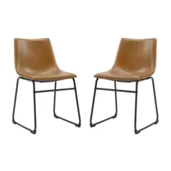 Set Of 2 Laslo Modern Upholstered Faux Leather Dining Chairs - Saracina Home 22 Set Of 2 Laslo Modern Upholstered Faux Leather Dining Chairs - Saracina Home -Online Furniture Store GUEST a575f745 32e2 4880 af78 c97be1dbada8