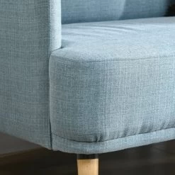 HOMCOM 48" Loveseat Sofa For Bedroom, Modern Love Seats Furniture, Upholstered Small Couch For Small Space, Blue -Online Furniture Store GUEST a592b442 8ea4 4cd9 9abe 90858f2ef284