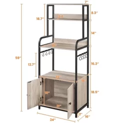 Yaheetech 59" Kitchen Storage Rack With Cabinet And Shelves -Online Furniture Store GUEST a6157097 1157 42da b3da 26fd745ddeea