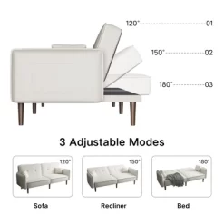 Convertible Futon Sofa Bed With Wooden Legs - ModernLuxe 13 Convertible Futon Sofa Bed With Wooden Legs - ModernLuxe -Online Furniture Store GUEST a6435b2a 5f55 4bfe a975 c219573059c5